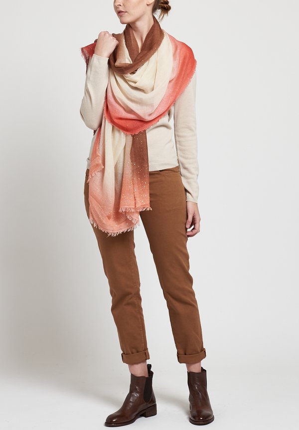 Faliero Sarti Forvalery Scarf in Pink / Brown	