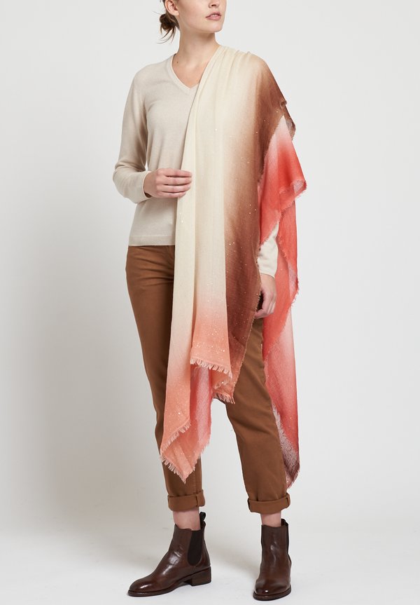 Faliero Sarti Forvalery Scarf in Pink / Brown	