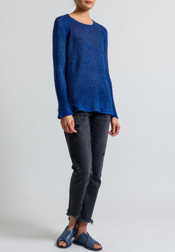 Avant Toi Relaxed Loose Knit Sweater in Nero/ China	