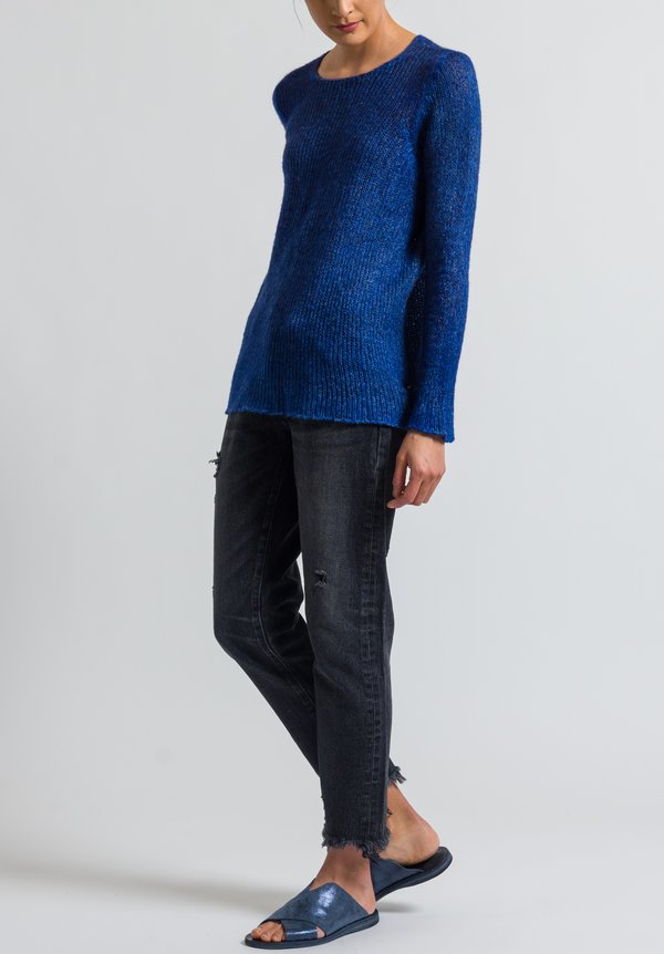 Avant Toi Relaxed Loose Knit Sweater in Nero/ China	