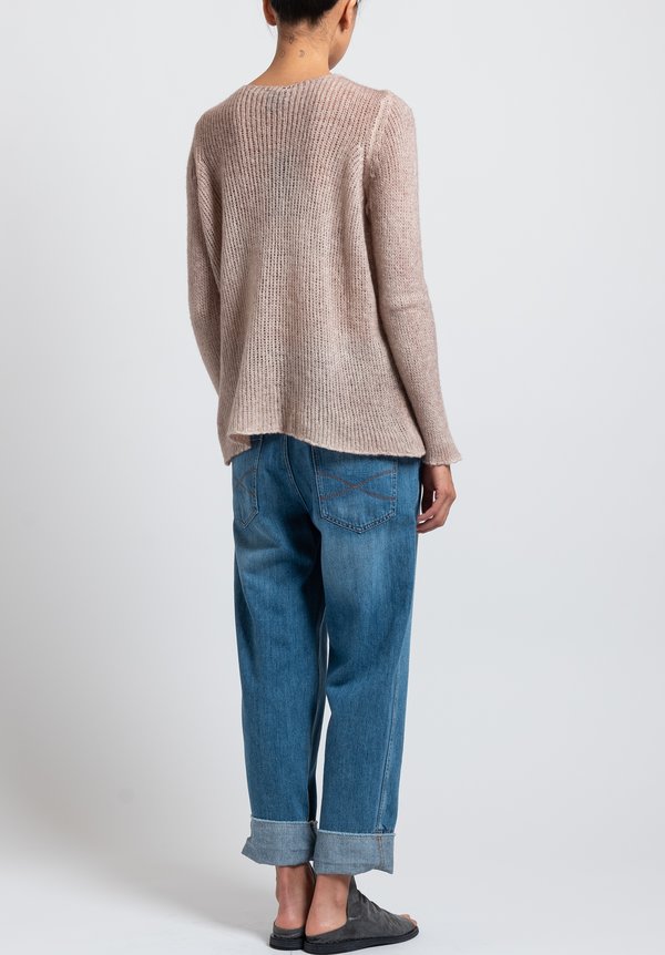 Avant Toi Loose Knit Sweater in Pink	