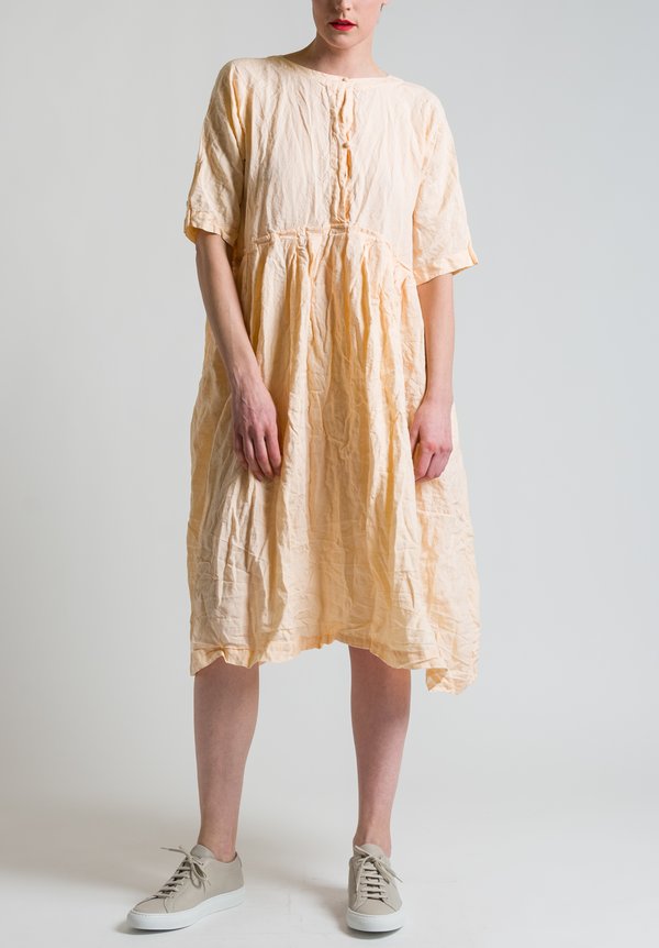 Daniela Gregis Washed Linen Worker Dress in Peach | Santa Fe Dry Goods ...