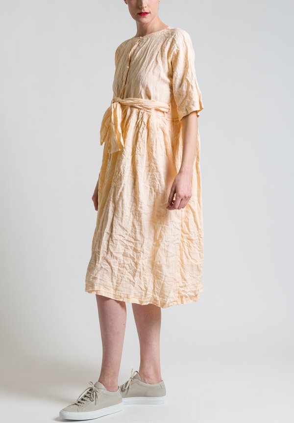 Daniela Gregis Washed Linen Worker Dress in Peach | Santa Fe Dry Goods ...
