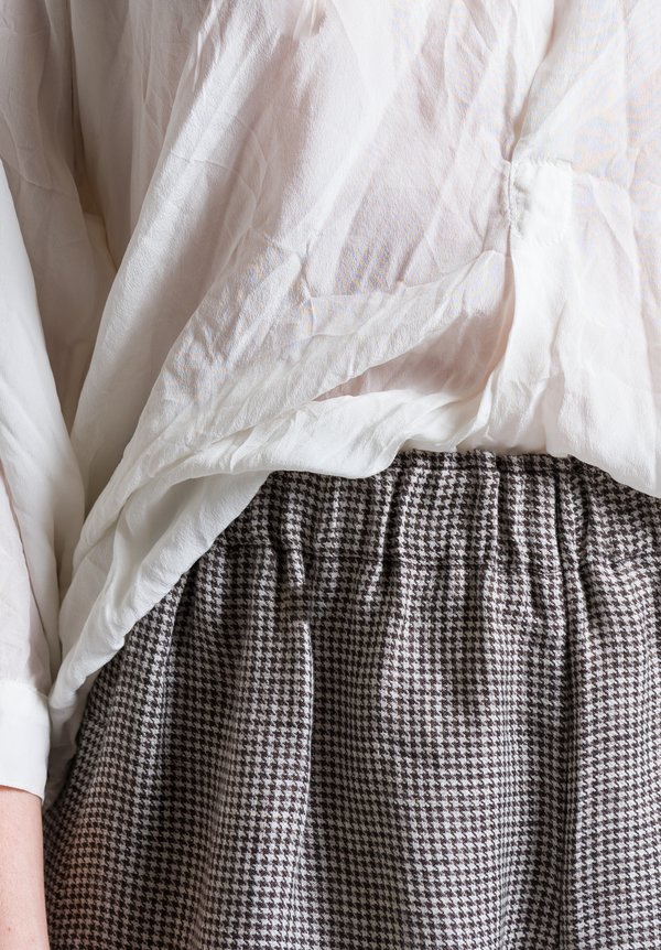 Daniela Gregis Houndstooth Wide Leg Pants in Brown/ Natural	