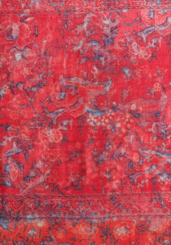Alonpi Cashmere Printed Scarf in Baiadera Red	