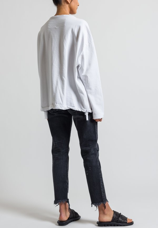 Rundholz Black Label Front Pocket Sweatshirt in White	