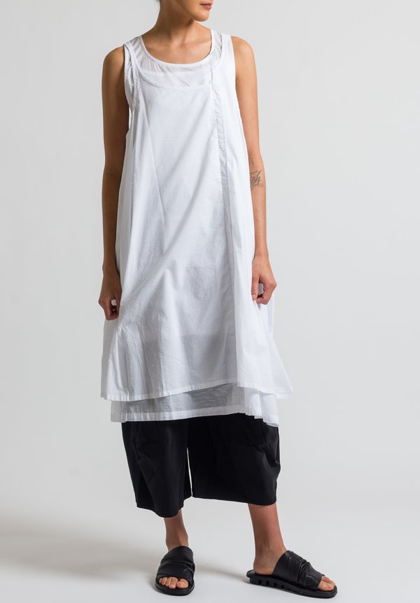 Rundholz Black Label Double Layer Tank Dress in White	