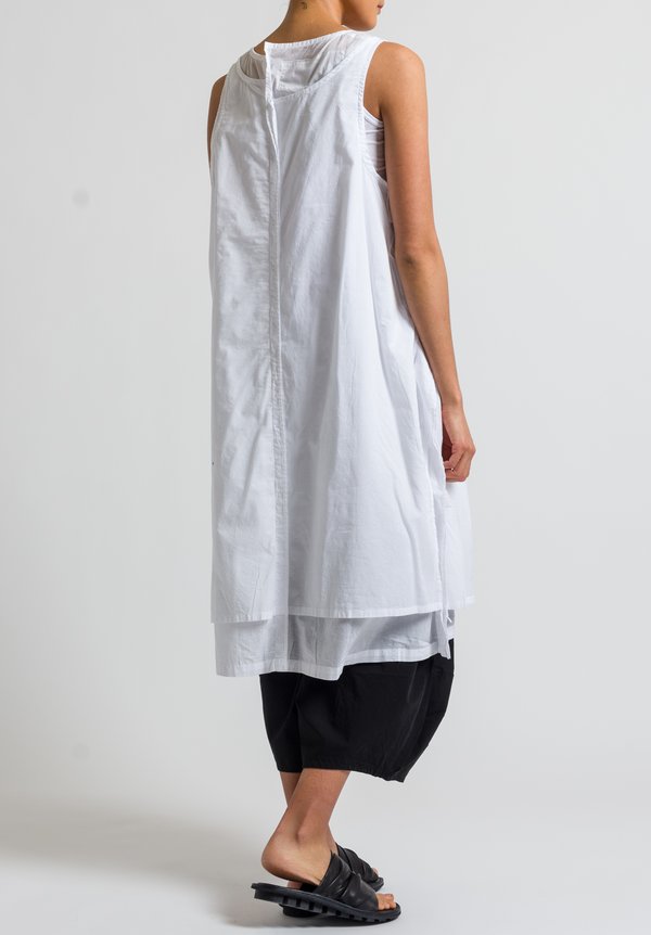 Rundholz Black Label Double Layer Tank Dress in White	