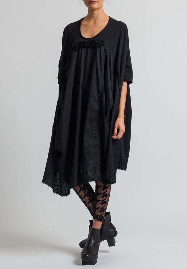 Rundholz Black Label Asymmetrical Ruffle Dress in Black	