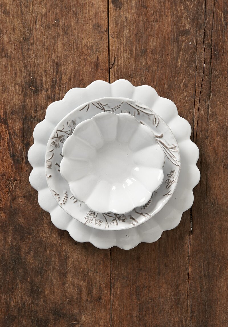 Astier de Villatte Robinson Small Soup Plate in White & Grey	