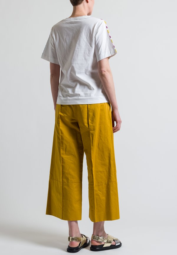 Marni Cotton Craven Jersey Crew Neck T-Shirt in Maize	