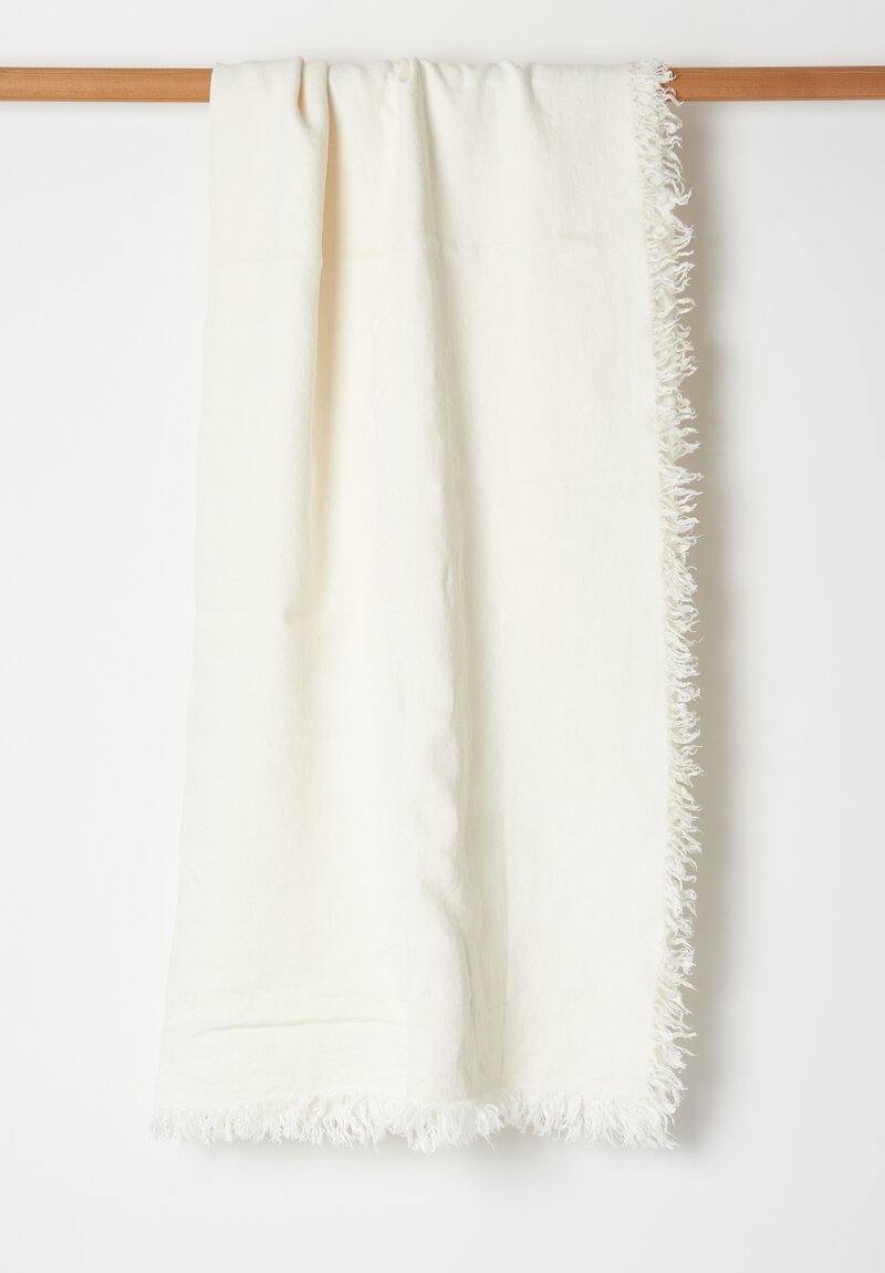 Himla Linen/ Wool Merlin Throw in White