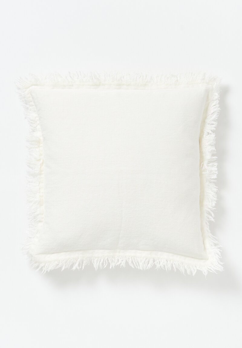 Himla Linen Hannelin Square Pillow in White	
