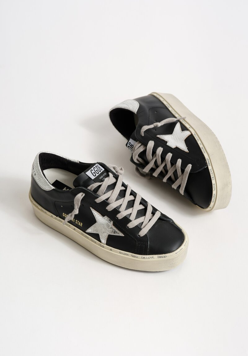 Golden Goose Hi-Star Sneaker in Black / Shiny Star
