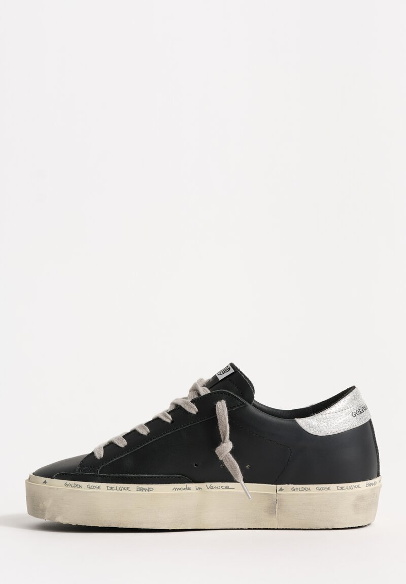 Golden Goose Hi-Star Sneaker in Black / Shiny Star