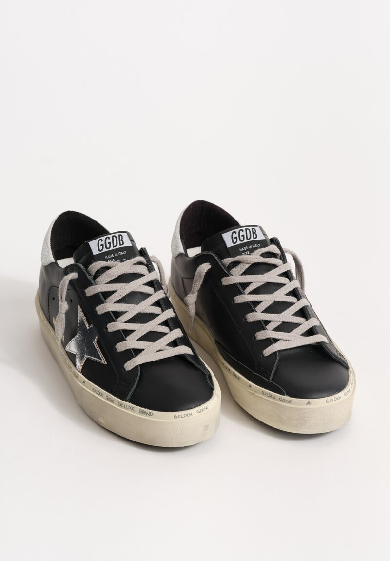 Golden Goose Hi-Star Sneaker in Black / Shiny Star