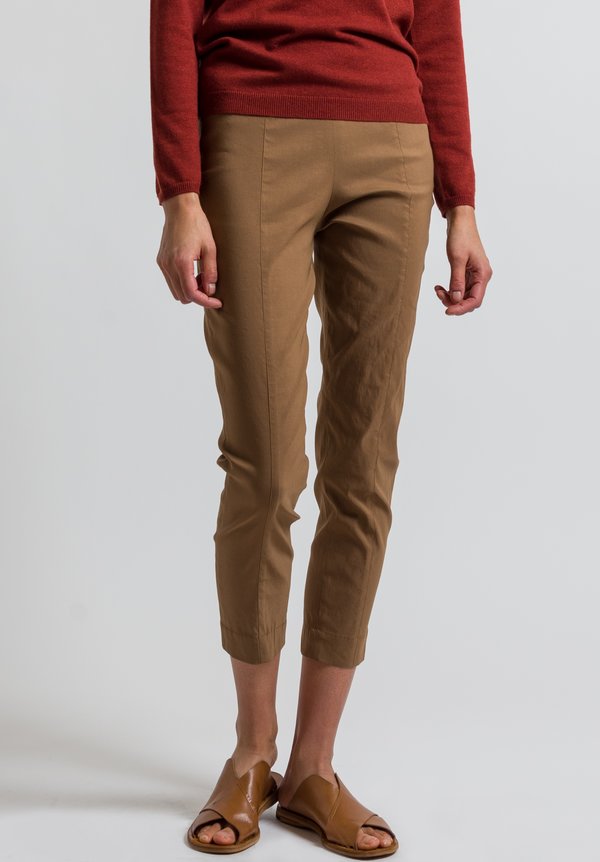 Peter O. Mahler Cropped Seam Pants in Camel	