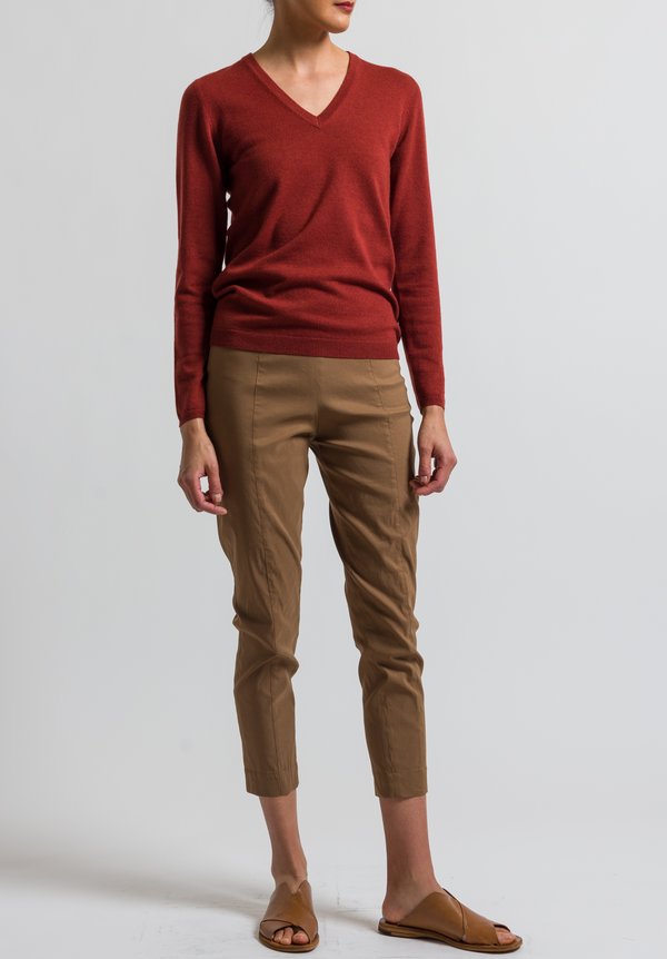 Peter O. Mahler Cropped Seam Pants in Camel	