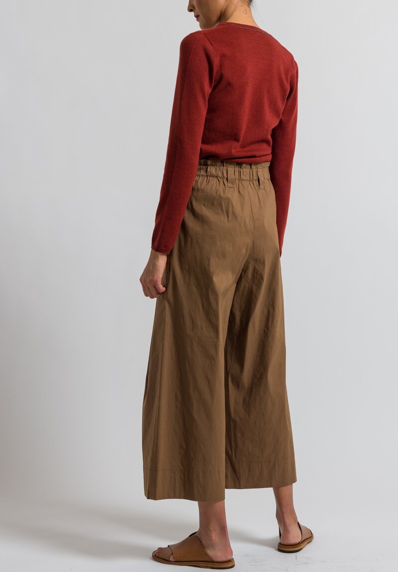Peter O. Mahler Stretch Linen Culottes in Camel	