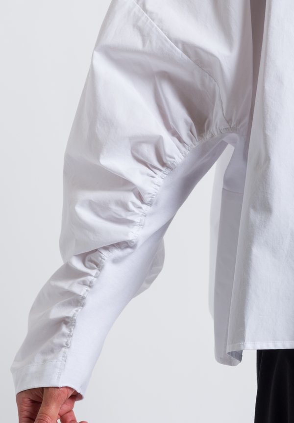 Rundholz Oversized Large Pocket Shirt in White	