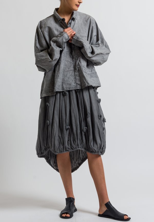 Rundholz Dip Flower Embellished Skirt in Coal	