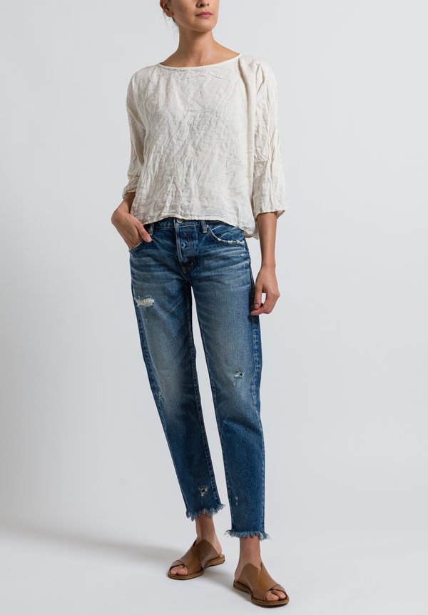Moussy MV Kelley Tapered Leg Jeans in Mid Blue	