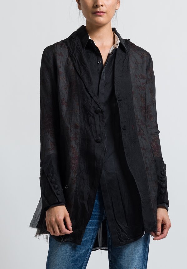 A Tentative Atelier Jonquill Blazer in Black/ Vintage Blue	