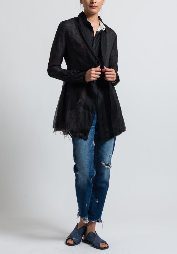 A Tentative Atelier Jonquill Blazer in Black/ Vintage Blue	