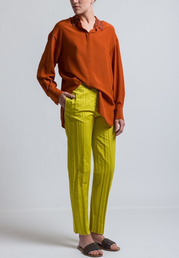 Agnona Long Formal Trousers in Chartreuse	