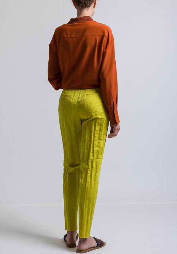 Agnona Long Formal Trousers in Chartreuse	