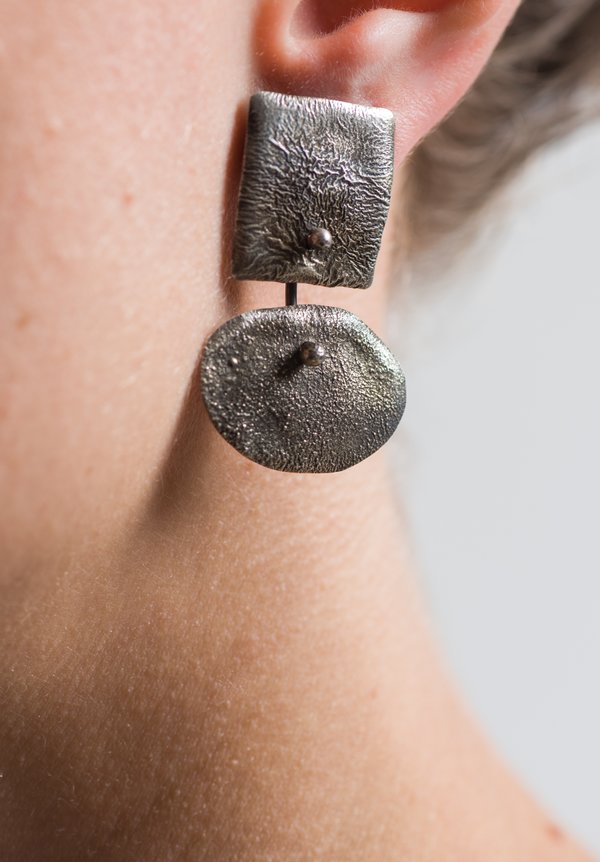 Holly Masterson Hand-Formed Square Plates with Oval Drop Earrings	