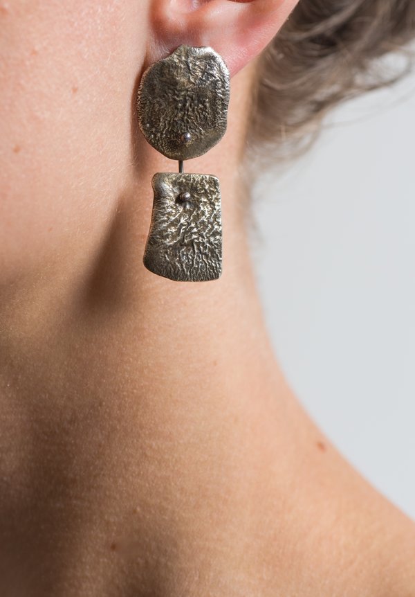 Holly Masterson Hand-Formed Oval Plates with Square Drop Earrings	