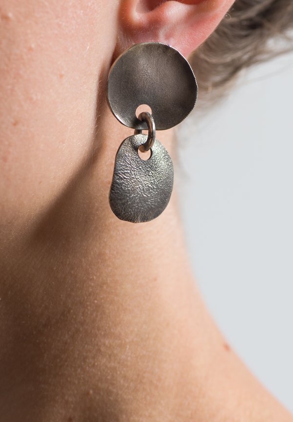 Holly Masterson Hand-Formed Organic Circular Plate Earrings	