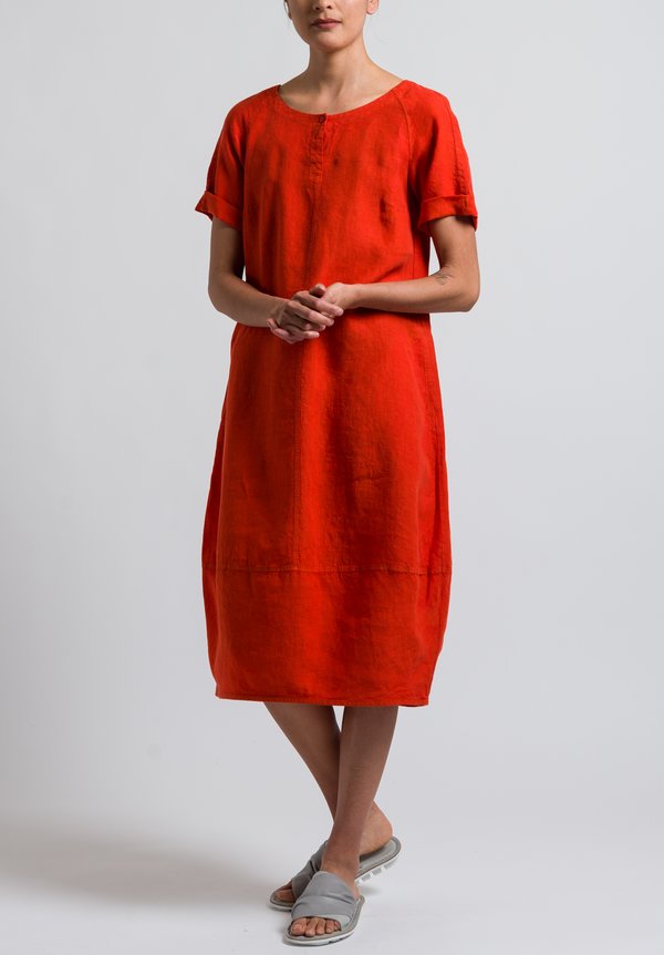Oska Linen Pleni Dress in Poppy	