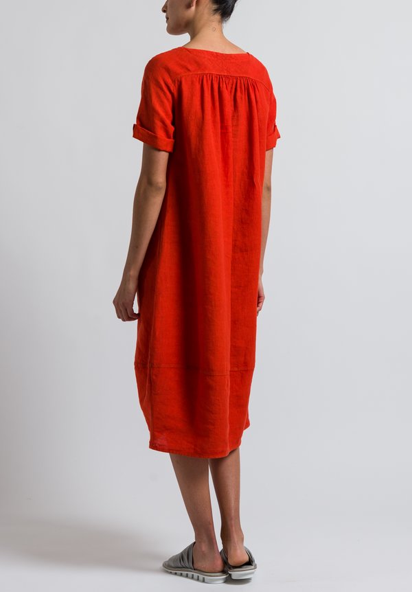 Oska Linen Pleni Dress in Poppy	