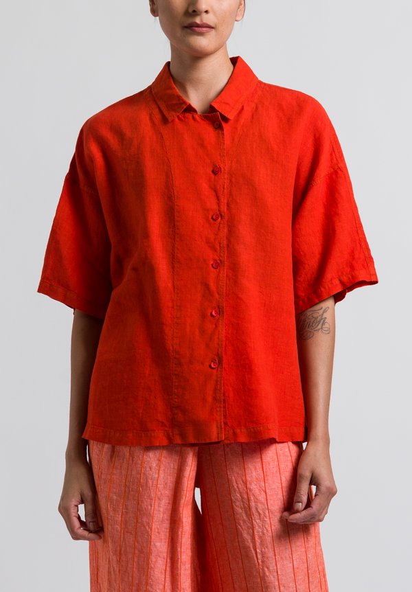 Oska Linen Ameria Shirt in Poppy	