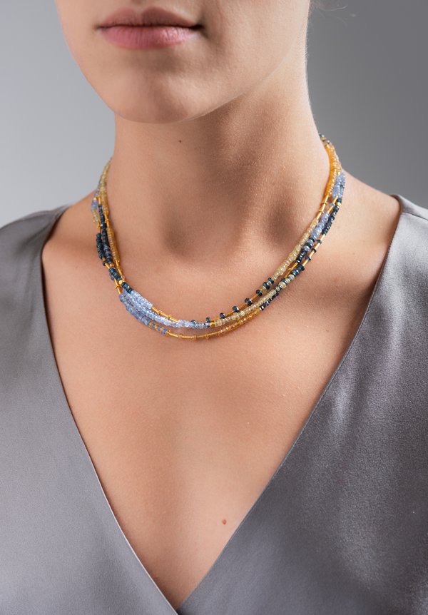 Greig Porter 18K, 3-Strand Sapphire Necklace	