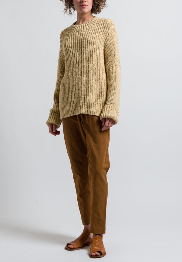 Lauren Manoogian Rib Boucle Pullover in Straw	
