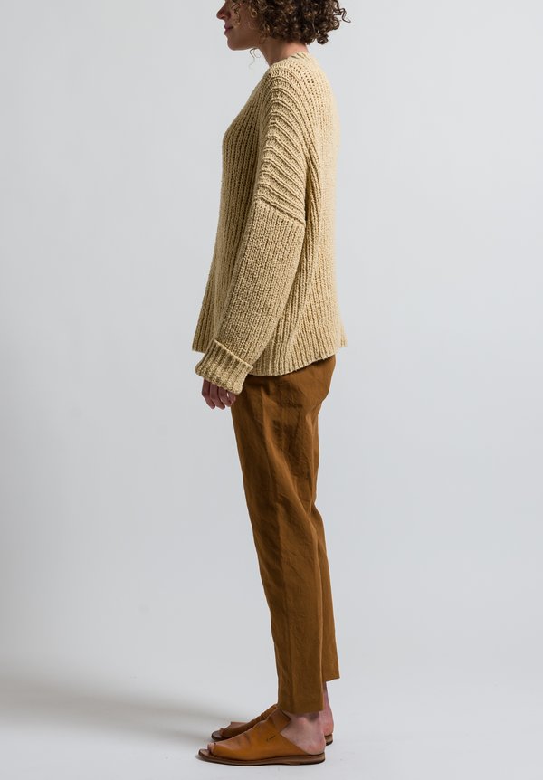 Lauren Manoogian Rib Boucle Pullover in Straw	