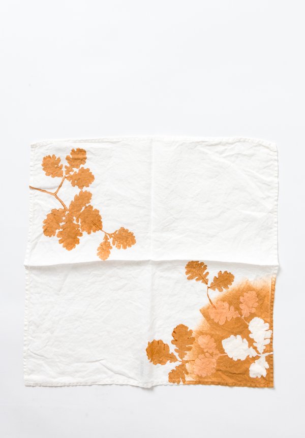 Bertozzi Handmade Linen Printed Napkin in Oak Cuoio	