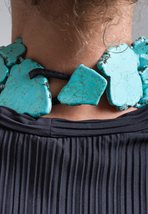 Monies UNIQUE Turquoise Slab Necklace	