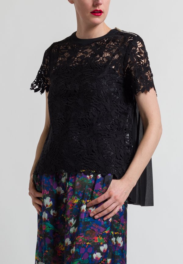 Sacai Chemical Lace Top in Black	