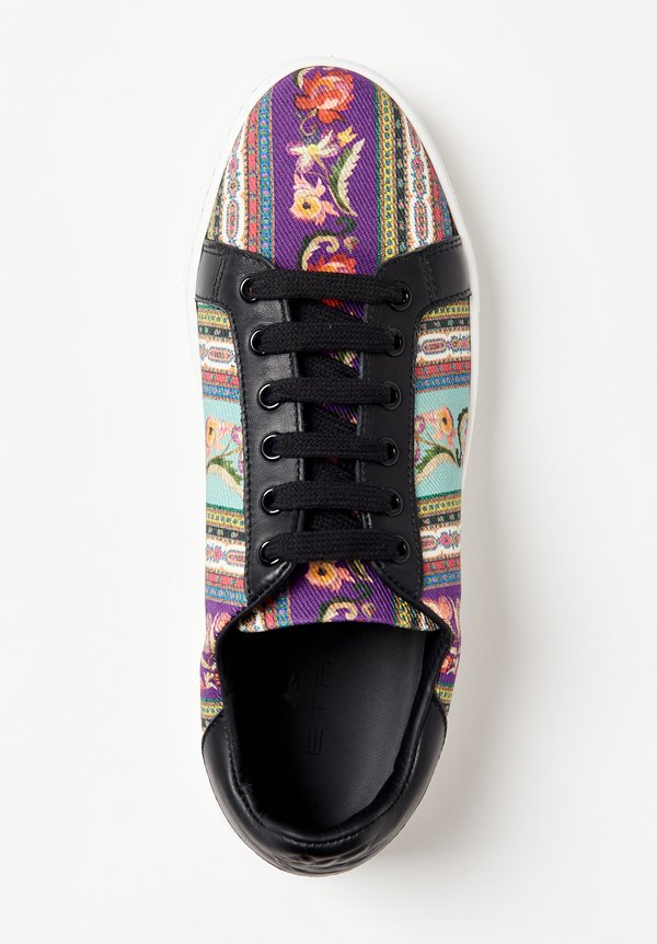 Etro Printed Paisley Sneaker in Purple Multi	