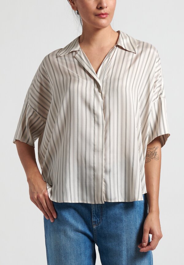 Etro Striped Blouse in Off White