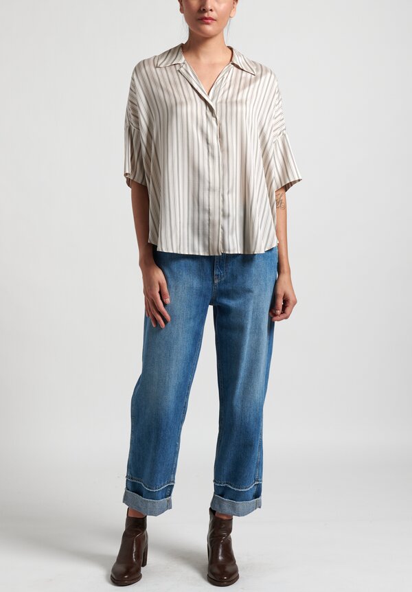 Etro Striped Blouse in Off White