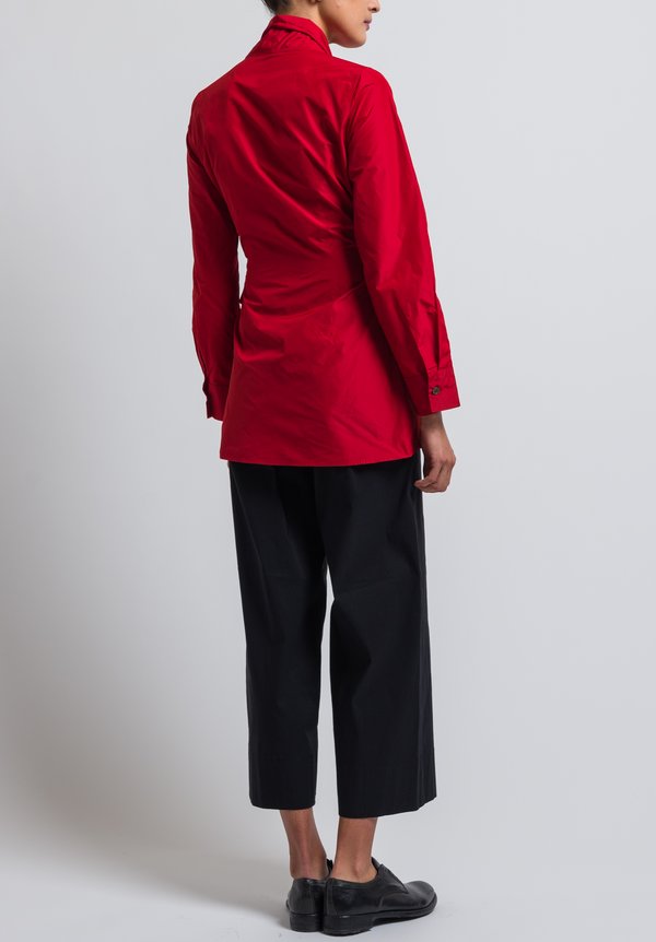 Peter O. Mahler Crash Tie Blouse in Red	
