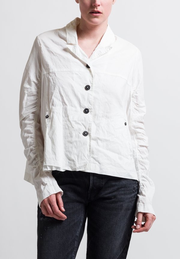 Rundholz Ruched Sleeve Oversized Jacket in Off White | Santa Fe Dry ...