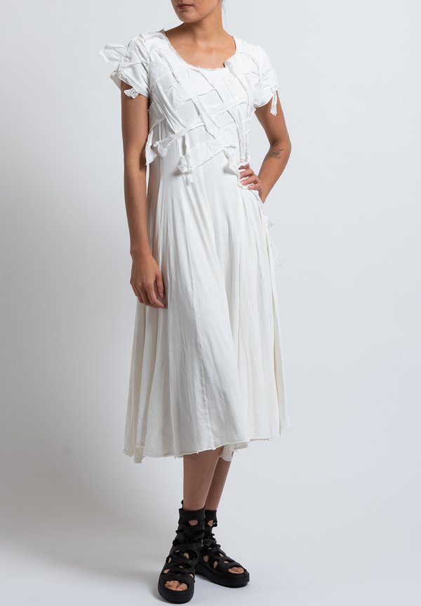 Rundholz Dip Basket Woven Accent Fit & Flare Dress in White | Santa Fe ...