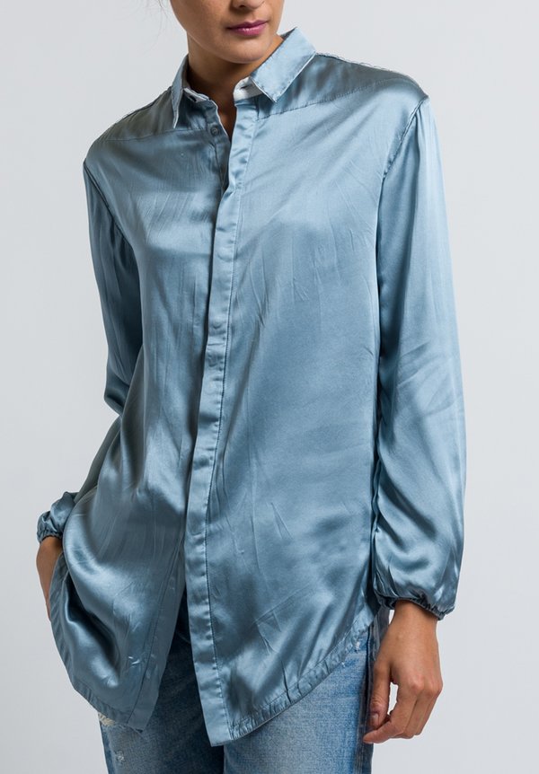 Umit Unal Relaxed Silk Blouse in Ice