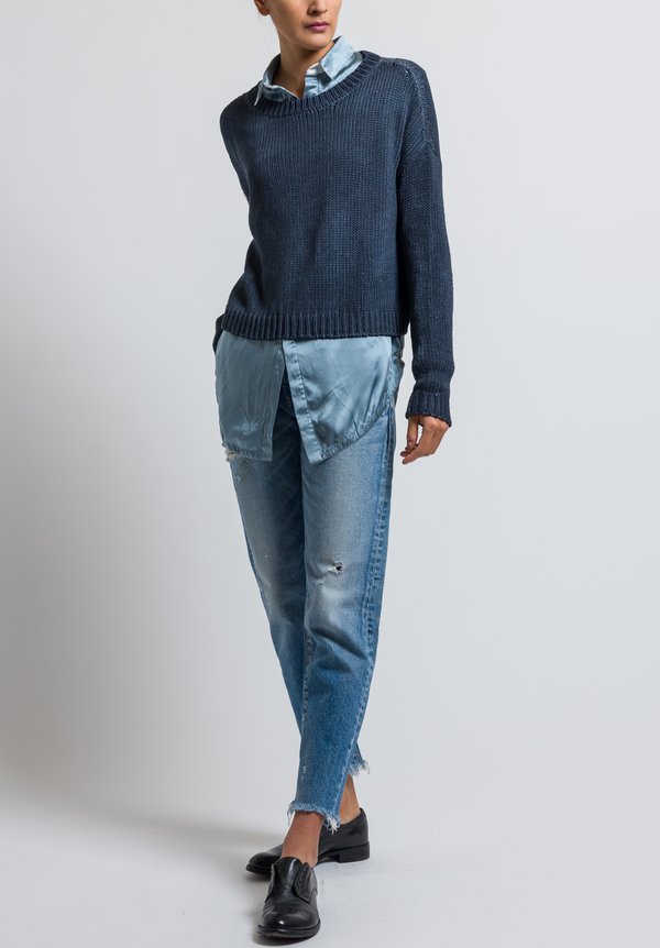 Umit Unal Loose-Knit Sweater in Slate	